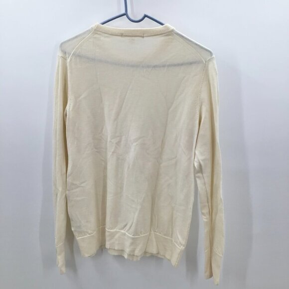 Women's Uniqlo Sweater L Ivory Super Soft Wool Pullover Long Sleeve Lightweight - Picture 4 of 13